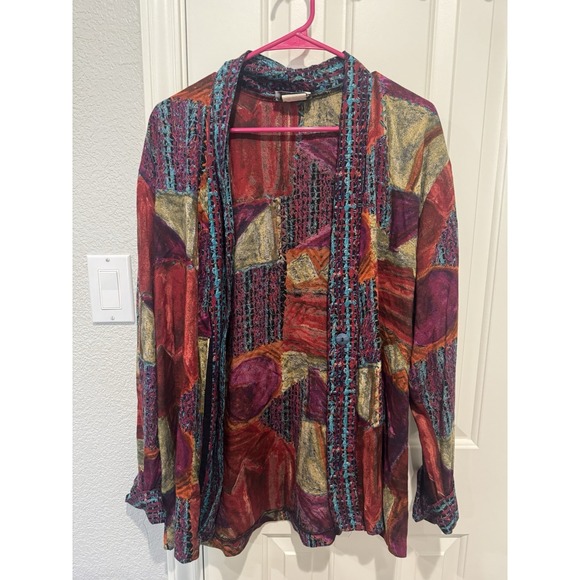 Bolero Jackets & Blazers - Vintage Indie Jacket Cardigan Abstract Art Grunge 70s Hippie Festival Large XL